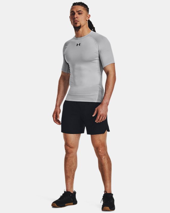 Men's UA HeatGear® Armour Short Sleeve Compression Shirt, Gray, pdpMainDesktop image number 2